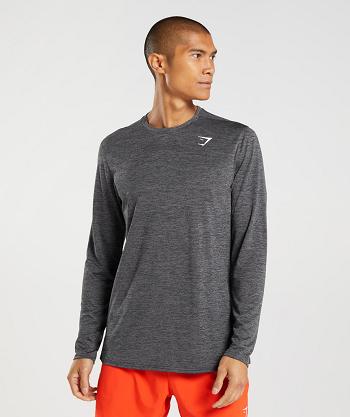Gymshark Arrival Long Sleeve Herr Svarta Grå | SE 3647XYU